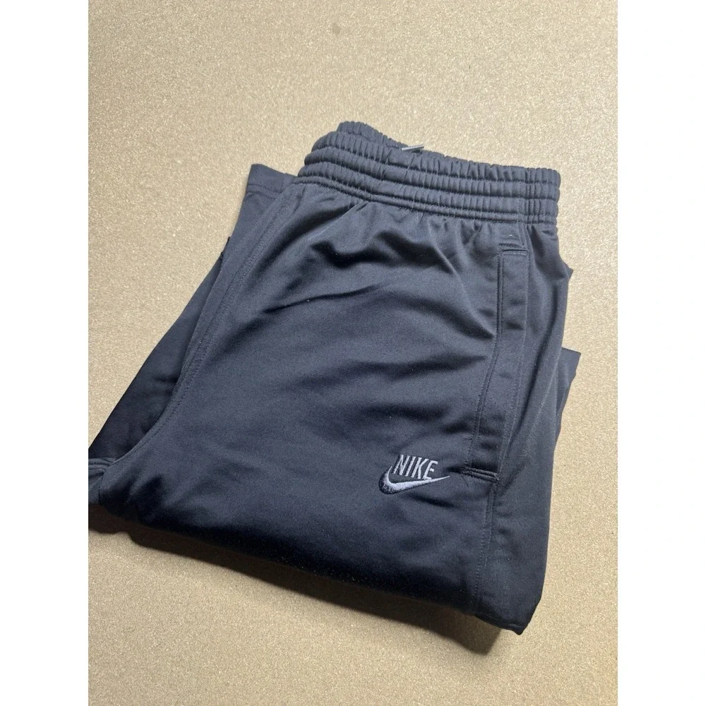 Vintage Nike Sportswear Sweat Pants Adult L Gray Logo Drawstring Heavy Ankle Zip